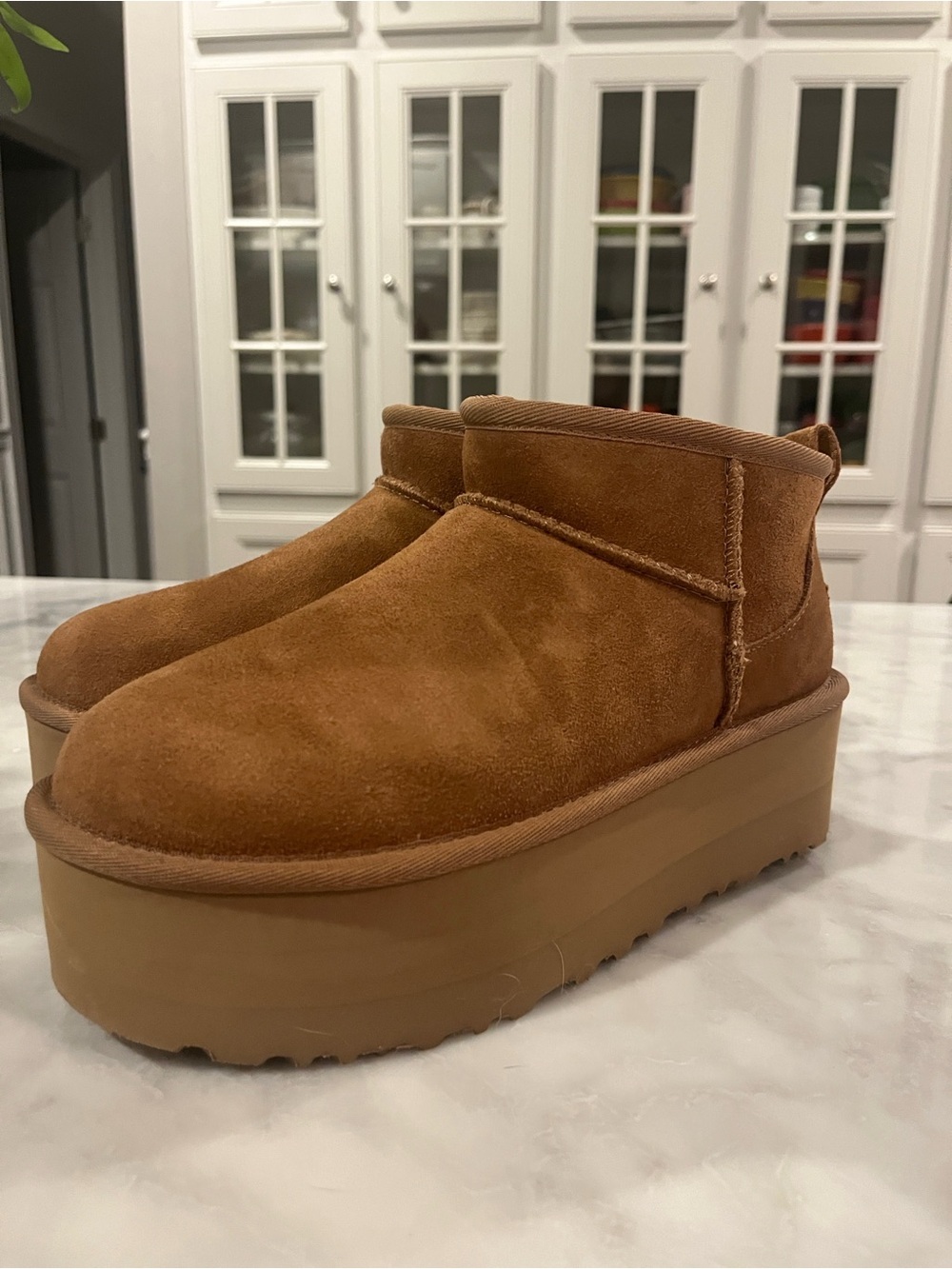 UGG Classic Ultra Mini Platform Boots- Chestnut